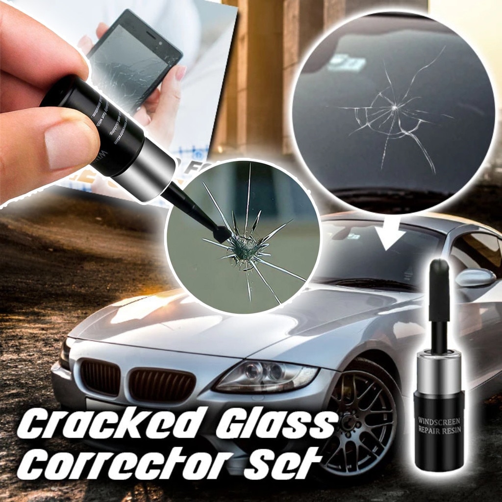 Automotive Glass Nano Repair Fluid Window Broken Glass Nano Repair Tool Set Black Magic Windshield Crack Chip Repair Tool Kit
