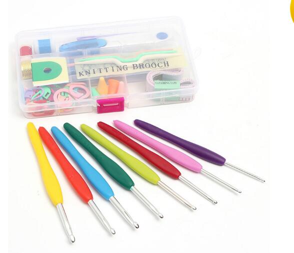 1 set thuisgebruik naaigereedschap, haaknaalden, naalden, steken, breien, knutselkoffer, haakset, haakset met koffer, zxh
