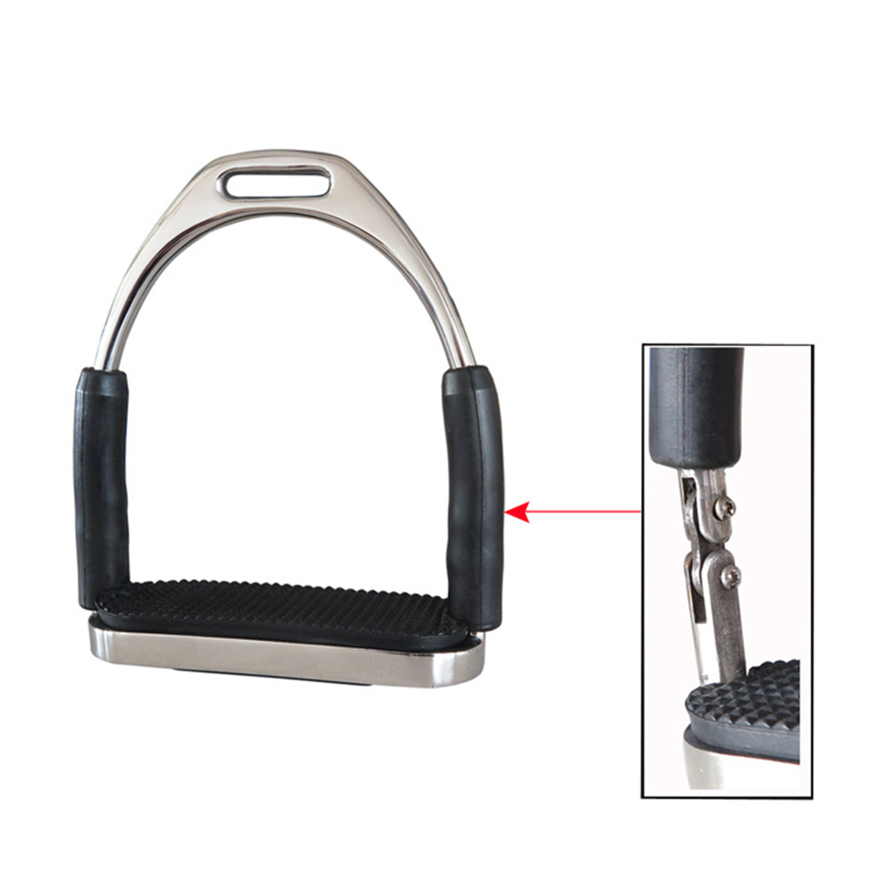 1 par sikkerhedssele leverer fleksible stigbøjler udendørs folde anti -slip sadelpedaler udstyr rustfrit stål ridning