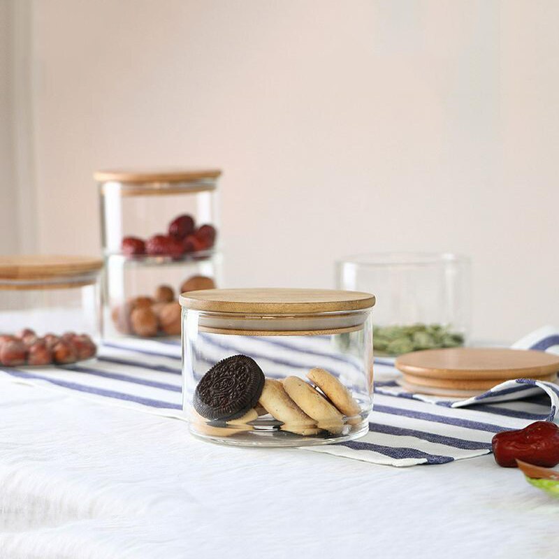 Multifunctional Storage Bottle Stackable Transparent Glass Kitchen Dried Fruit Snack Storage Bottle Food Bulk Sealed Container