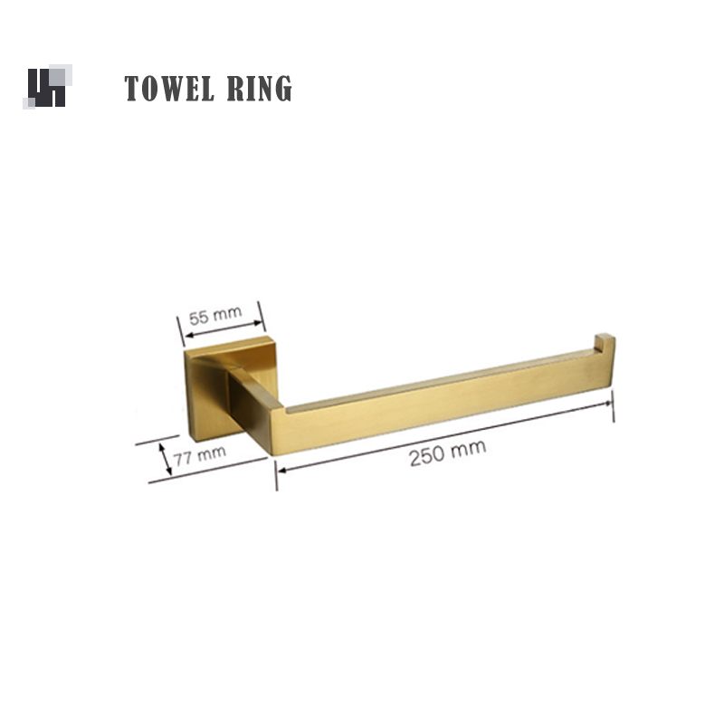 Accesorios de baño de oro cepillado, soporte de papel higiénico, gancho de pared, colgador de toalla, organizador de cocina de acero inoxidable, estante de barra de toalla: Towel Ring