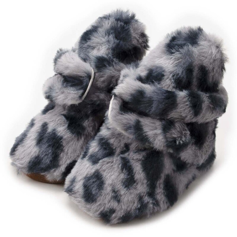 Bébé hiver moelleux troupeau bottes bébé fille garçons hiver chaussures léopard enfant en bas âge premiers marcheurs enfant chaussures 0-18M: H / 13-18M