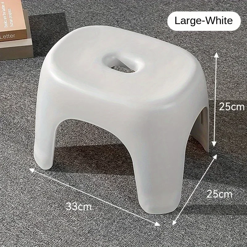 Escabeau ergonomique antidérapant, Durable, en plastique épais, Portable, empilable, pour salle de bain, chambre à coucher, salon, décoration de maison moderne: Argent