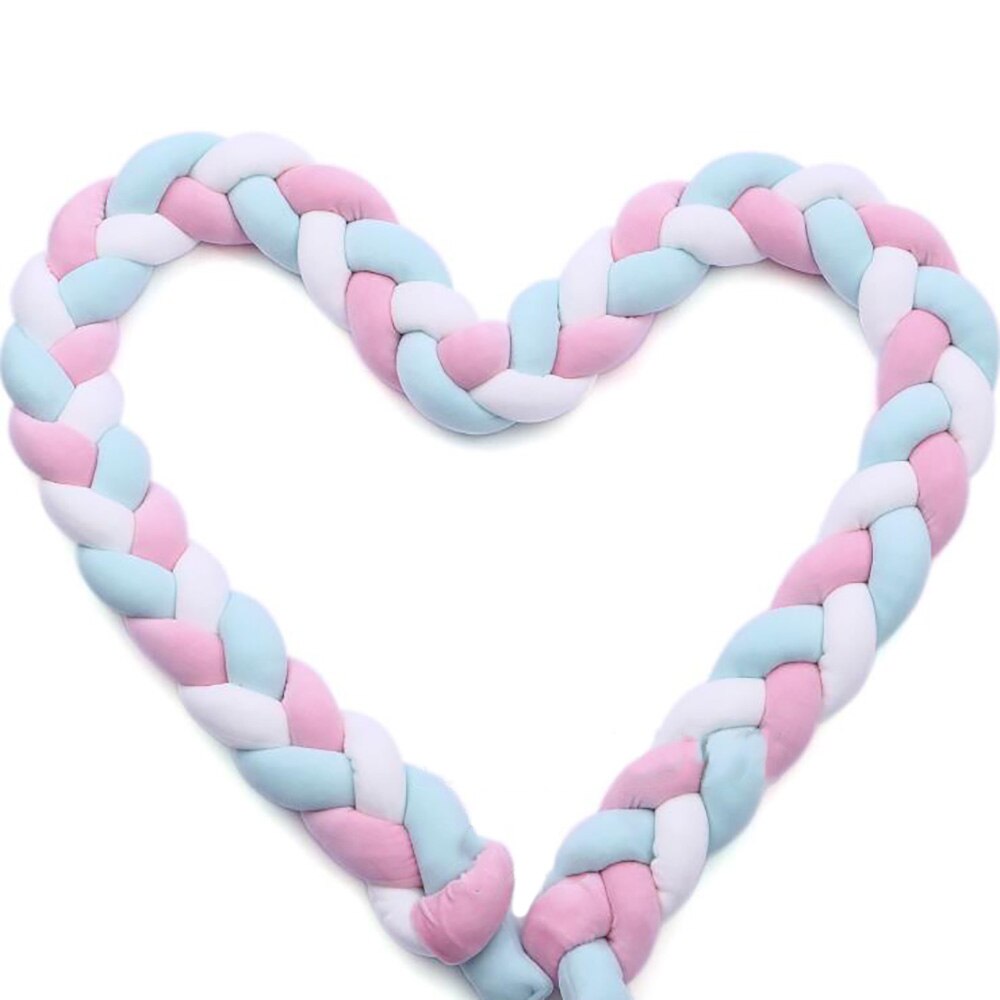 Łóżeczko dla dziecka ogrodzenie plecione paski skręcać miękka poduszka węzeł pleciony osłona robić łóżeczka pościel poduszka ręcznie tkane skręcać łóżko robić łóżeczka: różowy niebieski biały