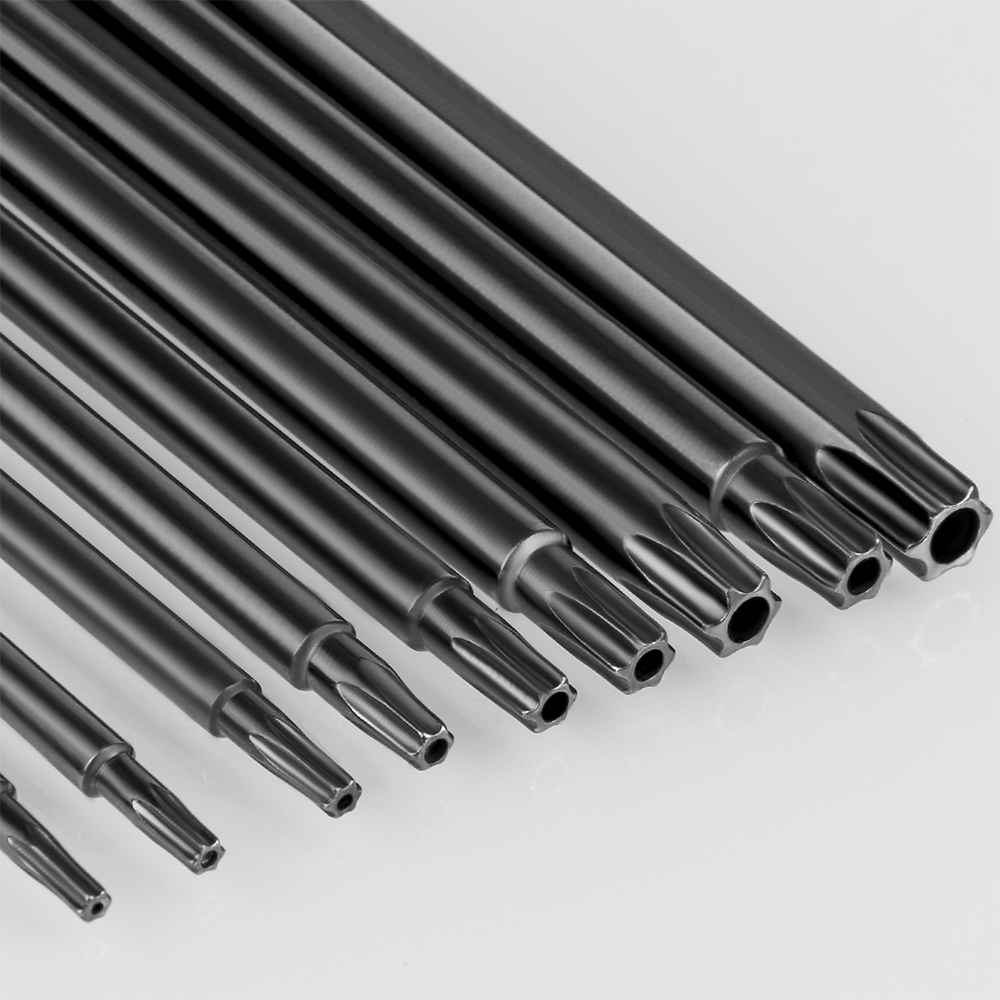 9pcs Torx Head Drill Bit Set S2 Steel Magnetic Tip Security Screwdriver Bit 100mm Long Torx Driver Bits
