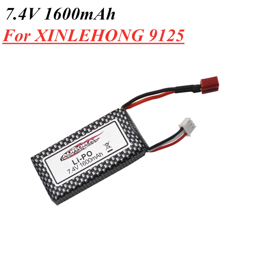 7.4V 1600mAh Lipo Battery For XINLEHONG 9125 144001 RC toys Car Spare Parts 2S 7.4V batteries For 9125: Gold