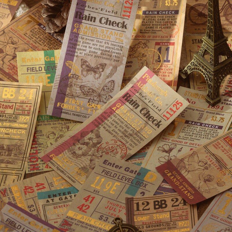 Yoofun 50pcs/lot Memo Pads Sticky Notes Bill Traveller Vintage Deco Paper Junk Journal Diary Scrapbooking Stickers Office School