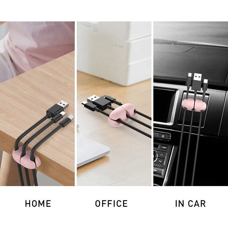 Schreibtisch Kabel Veranstalter, Lagerung Kabel Halfter, Silikon Kabel Veranstalter, 6-Stück Kabel Klemme für Heimat Sekretariat