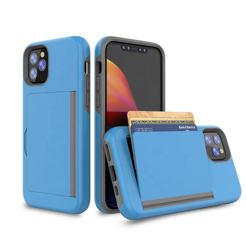 3 in 1 Credit Card Holder Slot Smartphone Mobiele Telefoon Covers Voor iPhone 11 Skin Case