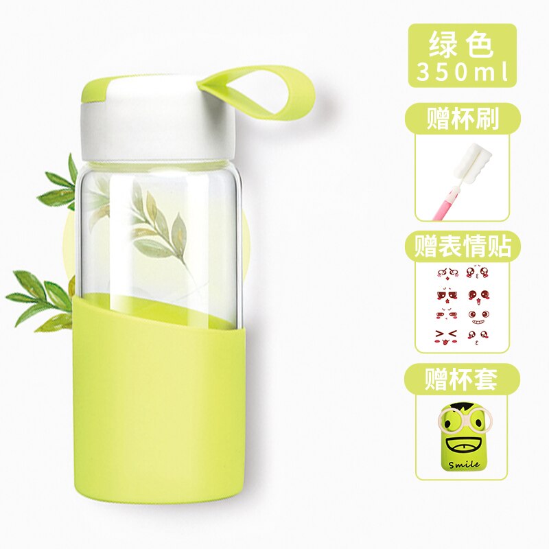 Summer Transparent Fitness Glass Cute Water Bottle Outdoor Cute Baby Eco Friendly Gym Portable Para Agua Drinkware BY50SP: style12