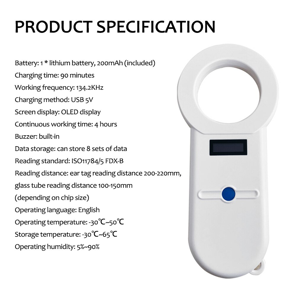 empfidlich Digital Haustier Scanner ISO11784/5 Ebene Haustier Ich würde Leser Chip Transponder USB Handheld Mikrochip Scanner für Hund Katze pferd