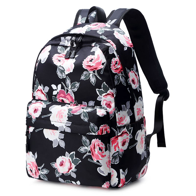 FengDong 3 teile/satz mädchen rose blume druck schule rucksack set kinder floral tasche reise rucksack schule taschen für teenager mädchen