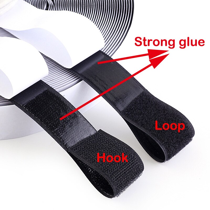 12Meter zelfklevende Sluiting Tape nylon Haken en Lussen klittenbandsluitingen lijm met Lijm magic tape DIY craft Decor 16 -110m