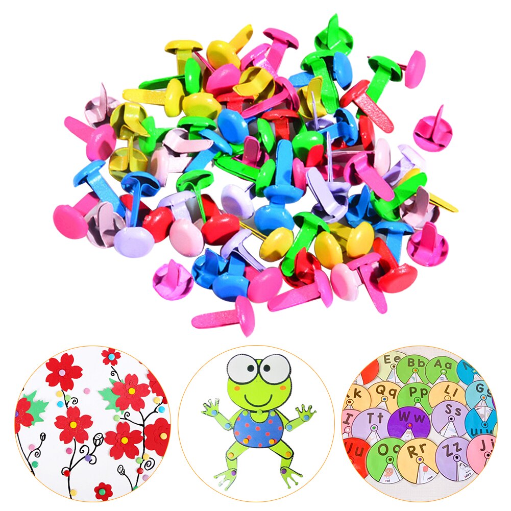 100Pcs Papier Fastener Sluitingen Diy Voor Kids Mini Brads Kantoor Multipurpose Lichtgewicht Duurzaam Ijzer Kaart Maken Craft Split Pins