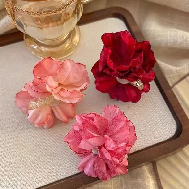 1 pinza para el cabello rosa de media altura para mujer; Clip lateral de tamaño pequeño; Nueva pinza para el cabello con flores francesas de primavera; Accesorios para el cabello