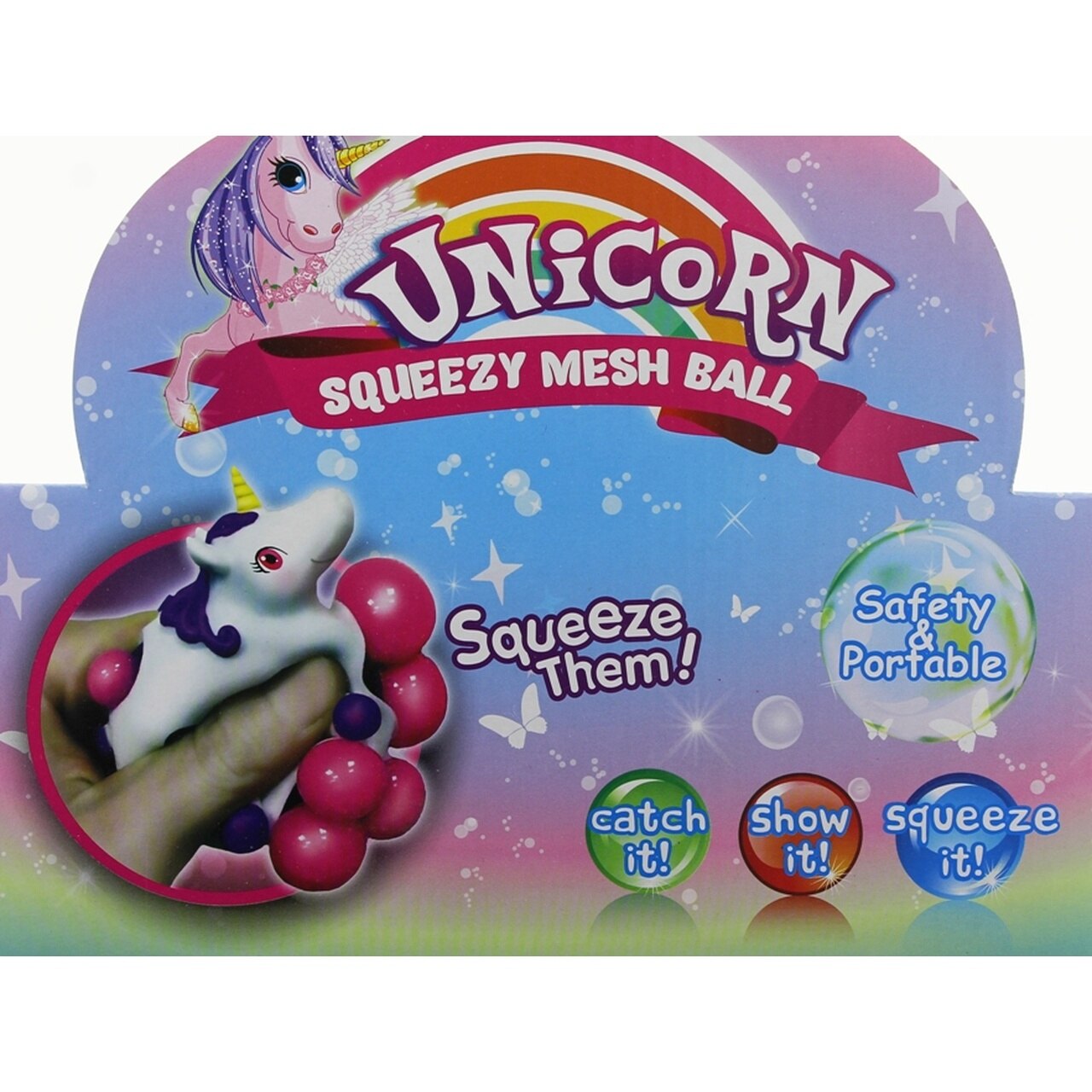 Pelota de estrés Squishy, Baba de unicornio púrpura
