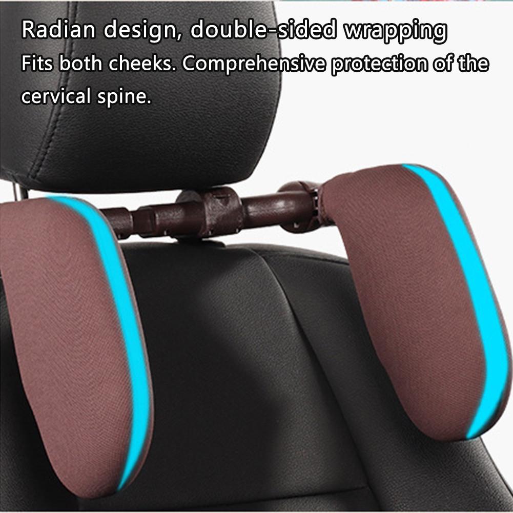 Car Seat Headrest Pillow Car Seat Neck Support 360 Degree Adjustable Both Sides Travel Sleeping Cushion For Kids Adults
