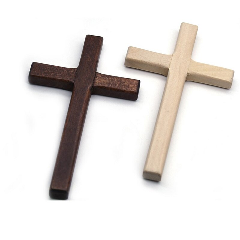 Croix en bois chrétien 12cm (4,7 pouces), grand Crucifix Long, deux couleurs