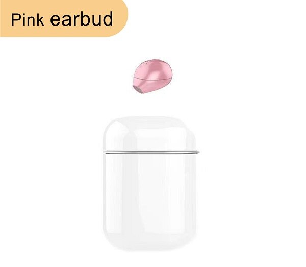 X20 Smart Ultra Mini Wireless Invisible Bluetooth Earphone 3D Stereo Music Play Button Control Earbud Waterproof With Microphone: Pink