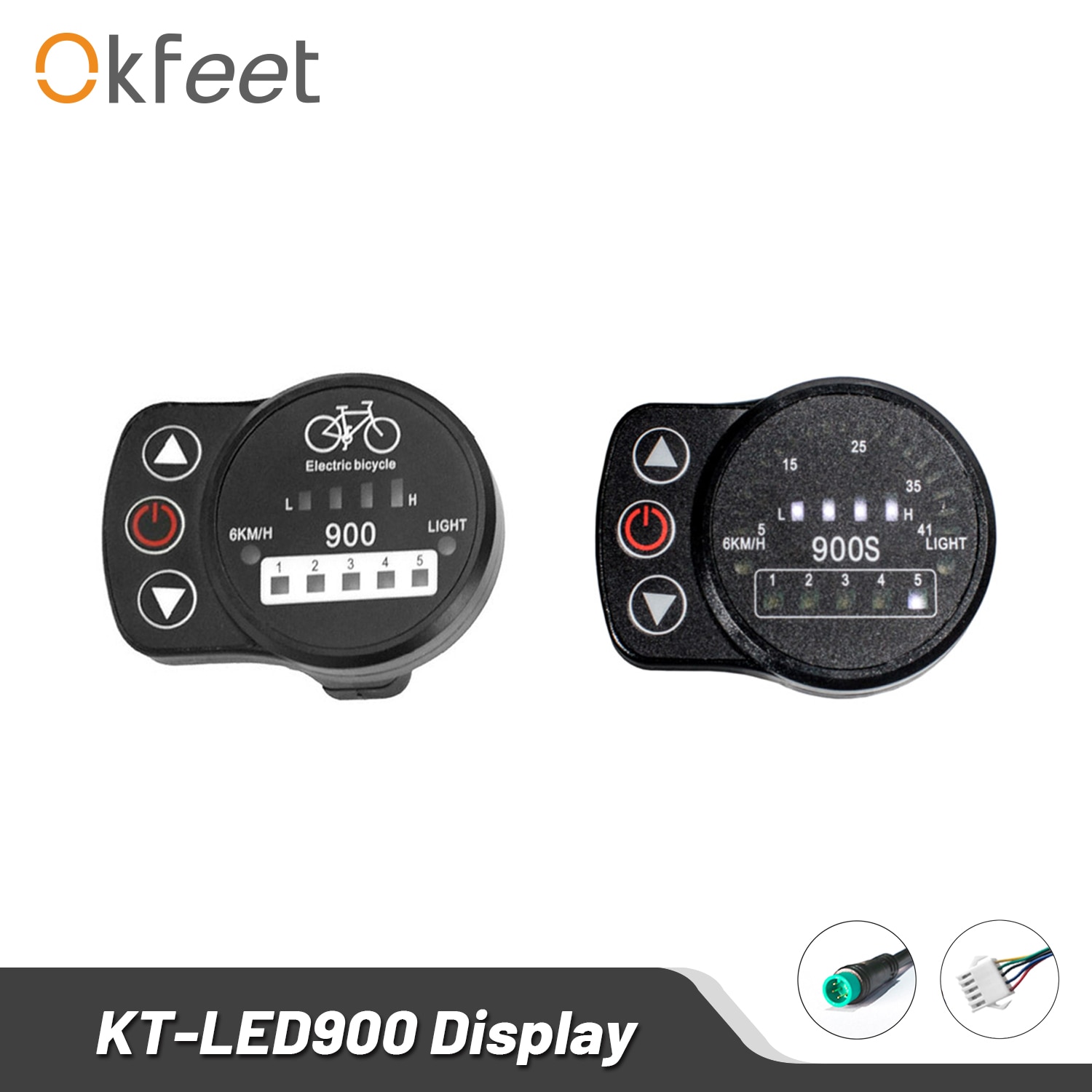 Okfeet Kt Led 900 S 900 Ebike Display Elektrische Fiets 36V 48V Led Display Voor Elektrische Fiets