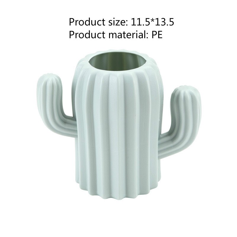 Maskeboks multifunktions opbevaringsboks penneholder brevpapiræske makeup barsh holder kosmetisk arrangør kaktus skrivebord: Penneholder blå