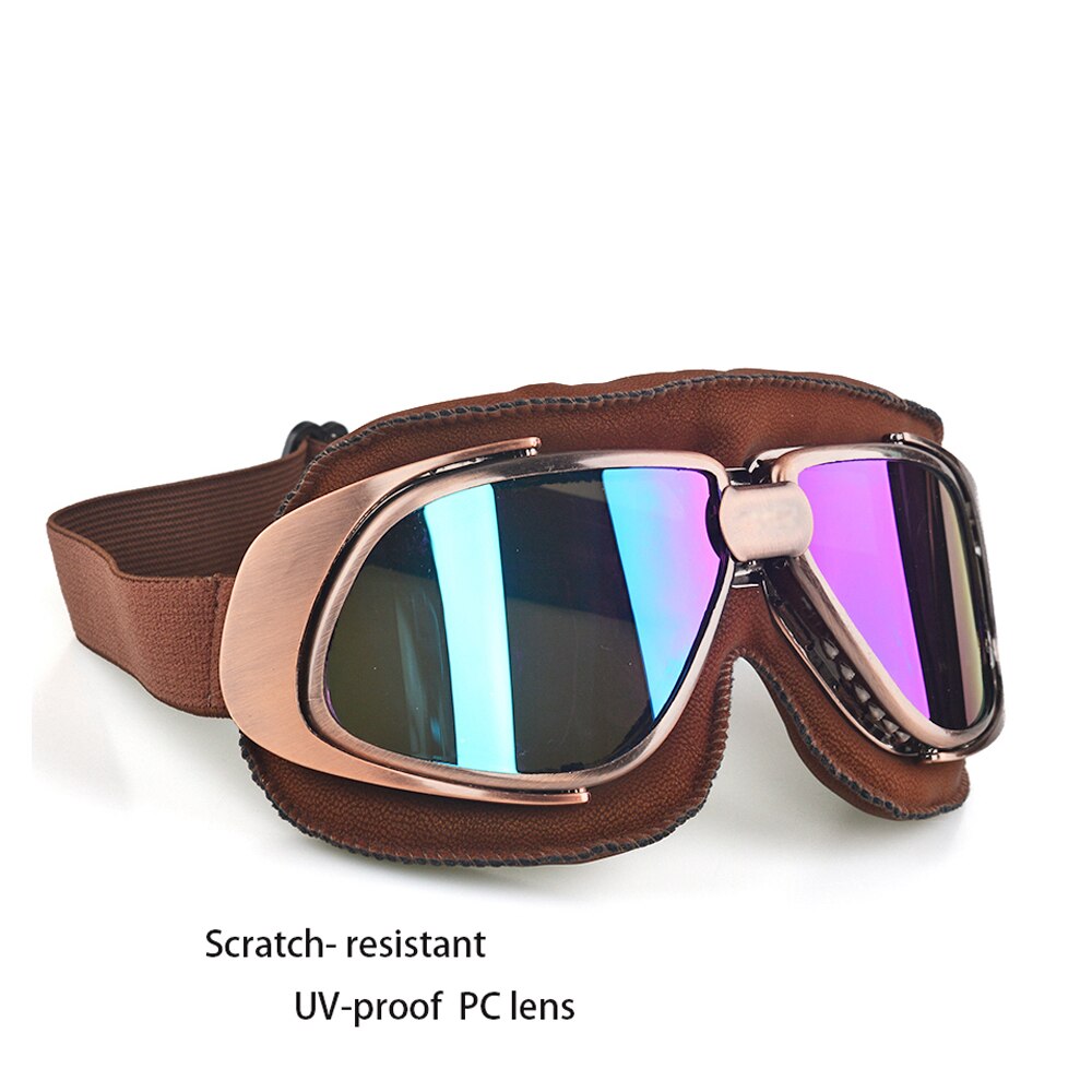 Casco de motocicleta Steampunk, gafas voladoras, piloto Vintage, gafas de motorista, protección UV