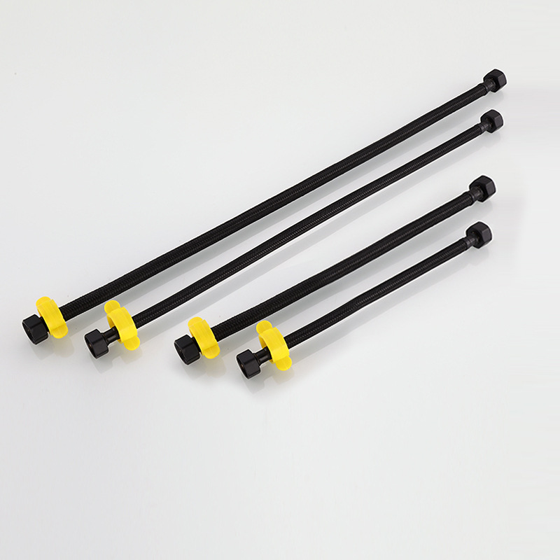 Tubo corrugado de acero inoxidable 304, grifo de lavabo de 40-100cm, pico de manguera de agua y fría, tubo de cobre de una sola cabeza
