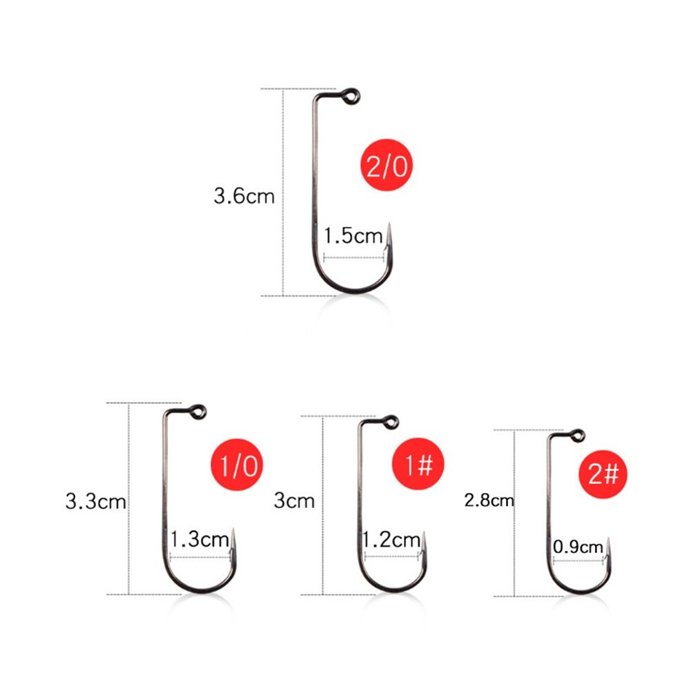 100Pcs 90 Graden Jig Grote Vissen Harde En Scherpe Haak Saltwater Bass Jig Haken High-Carbon Staal Ronde bocht Voor Jig Mallen