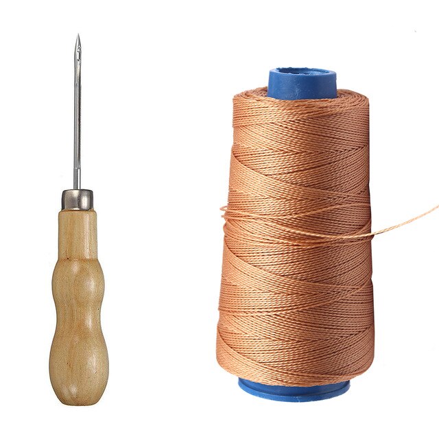 300m nylon sytråd læder syning vokset tråd & amp; træhåndtag syning syl til reparation sko håndsyning syværktøj: 1