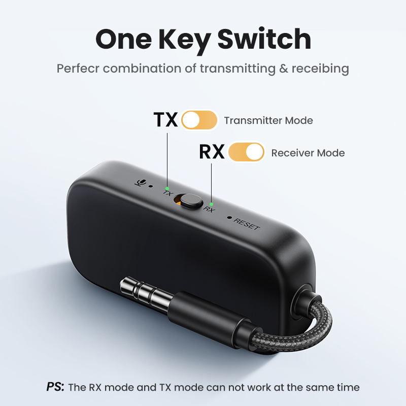 UGREEN Bluetooth Receiver Transmitter Adapter 2-in-1 Wireless Bluetooth 3.5mm Aux Audio Adapter for Flight, TV, Car, Treadmill