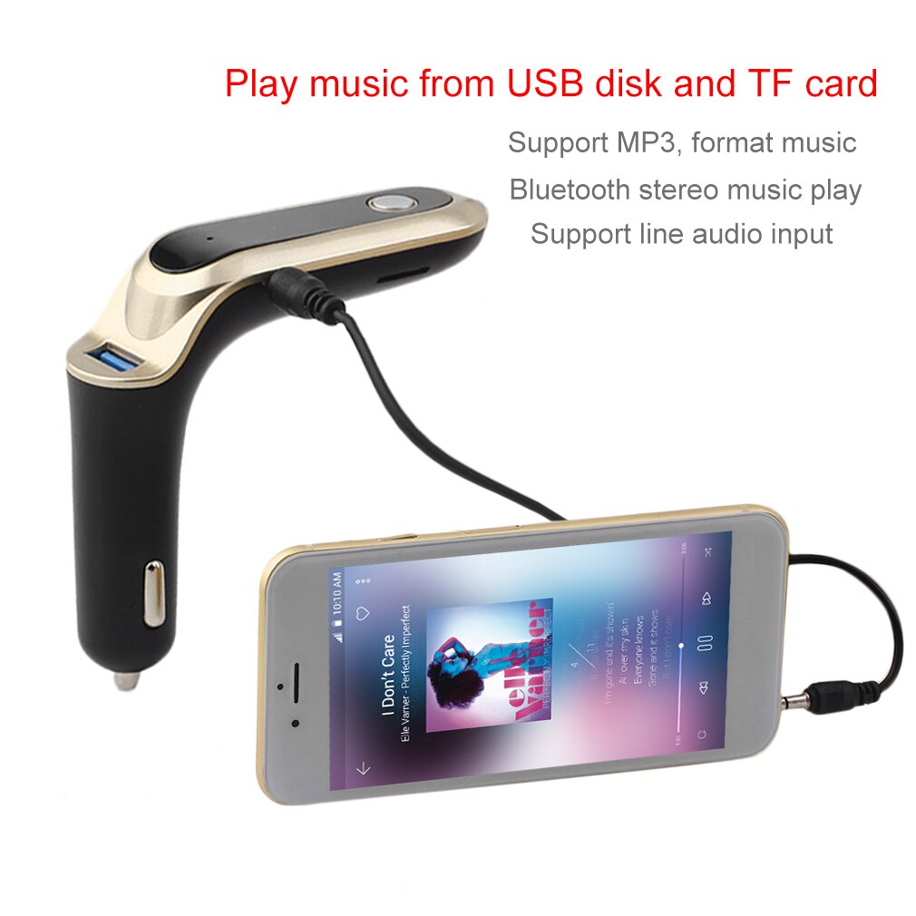 Portable Car Vehicle V4.0 MP3 Player FM Transmitter LCD Screen Display Radio Transmitter With Car Charging Function