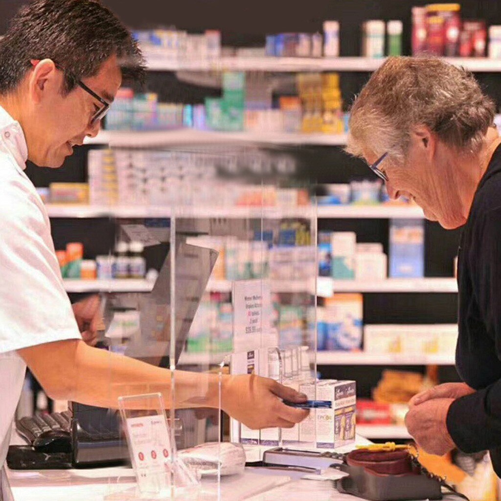 Acrylic Sneeze Guard Shield Clear Perfection Reception Side Counter Sprayed UV Cut Transparent Height Protection Screens 10