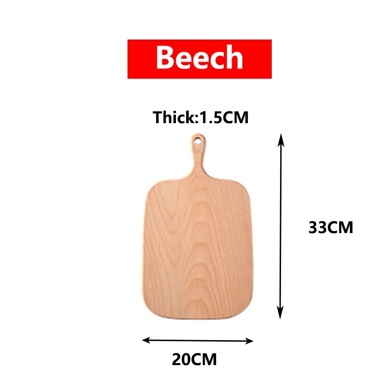 Tablas de cortar sólidas de nogal negro, bandeja de madera, tabla de Pizza, tabla de cortar, utensilios de cocina para hornear, tabla adhesiva de fruta y pan: Caqui oscuro