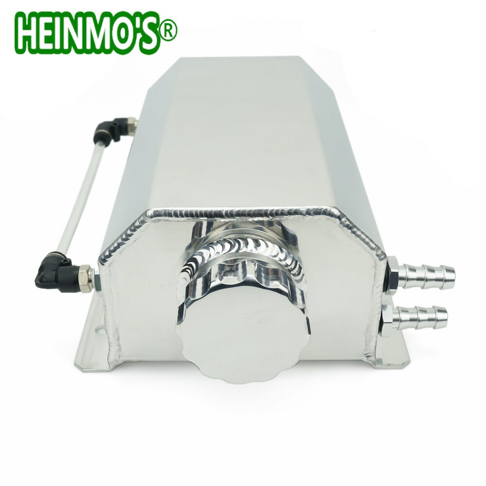 2 Litre Universal Car Engine Oil Catch Tank Can Aluminum Anodized Silver Auto Reservoir Tank 2000ml