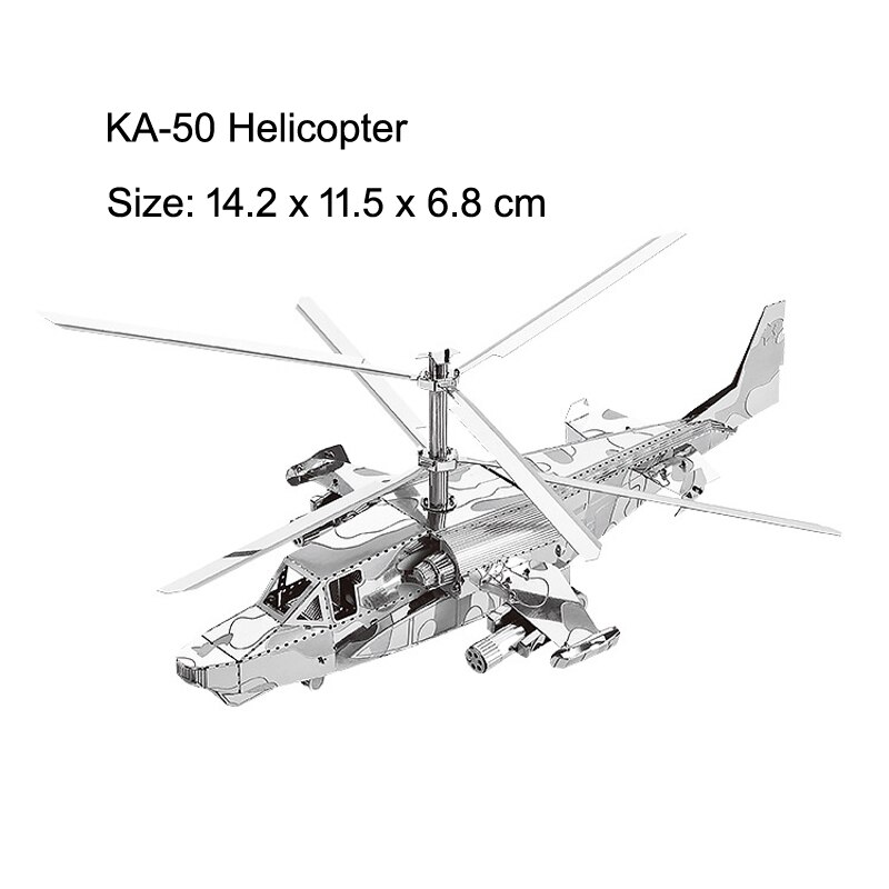 Fighter 3D Metal Puzzle AH-64 Apache KA-50 Helicopter UFO SU-34 RAH-66 model KITS Assemble Jigsaw Puzzle Toys For Children