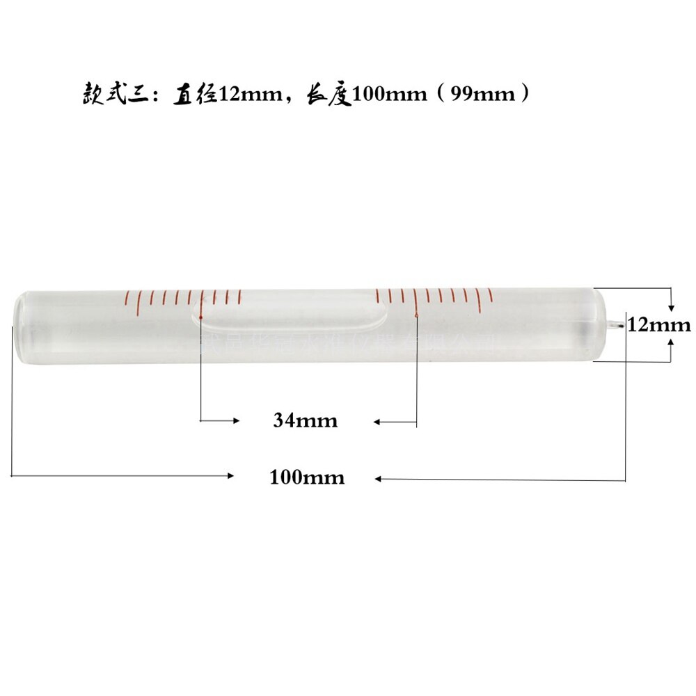 QASE High Precision Glass Spirit Level Bubble Accuracy 0.02mm/m: D12L100R