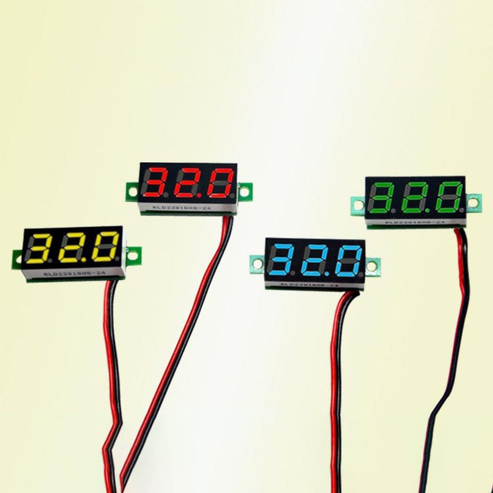 Voltímetro Digital de 0,28 pulgadas DC 32V de doble LED amperímetro voltaje amperímetro potencia dos cables pantalla Digital voltímetro DC ajustable