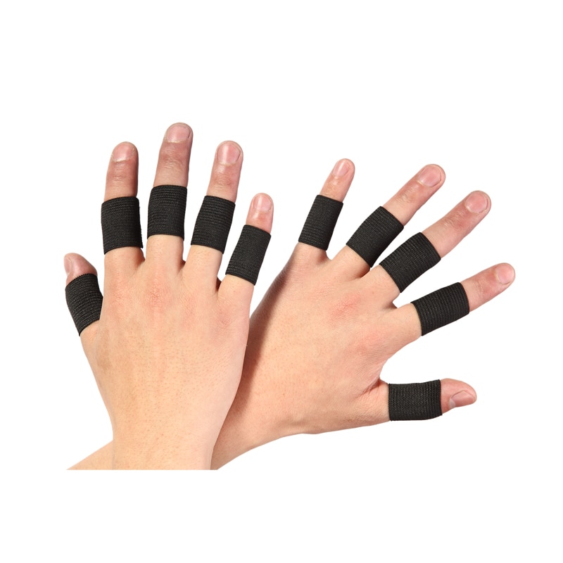 Mtatmt 10 stk / sæt finger ærmer understøtter tommelfingerbøjle beskytter åndbart elastisk fingertape til basketball, tennis, baseball