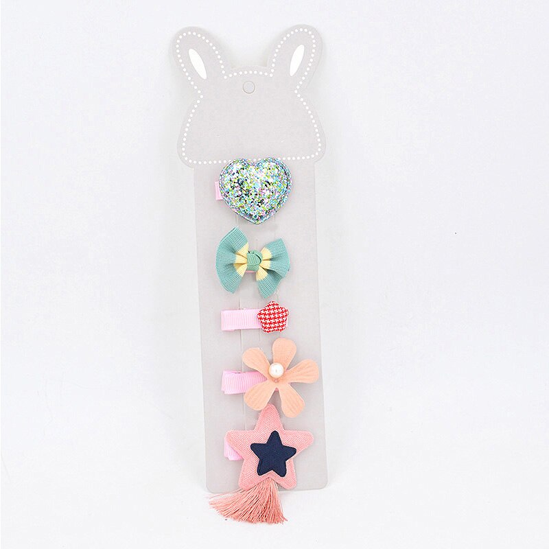 5 teile/satz Kinder Baby Haar Clips Kinder Mädchen Bögen Crown Haarnadel Haarbandjes Baby Clips Haar Zubehör Barettes Fille Enfant: Style 4