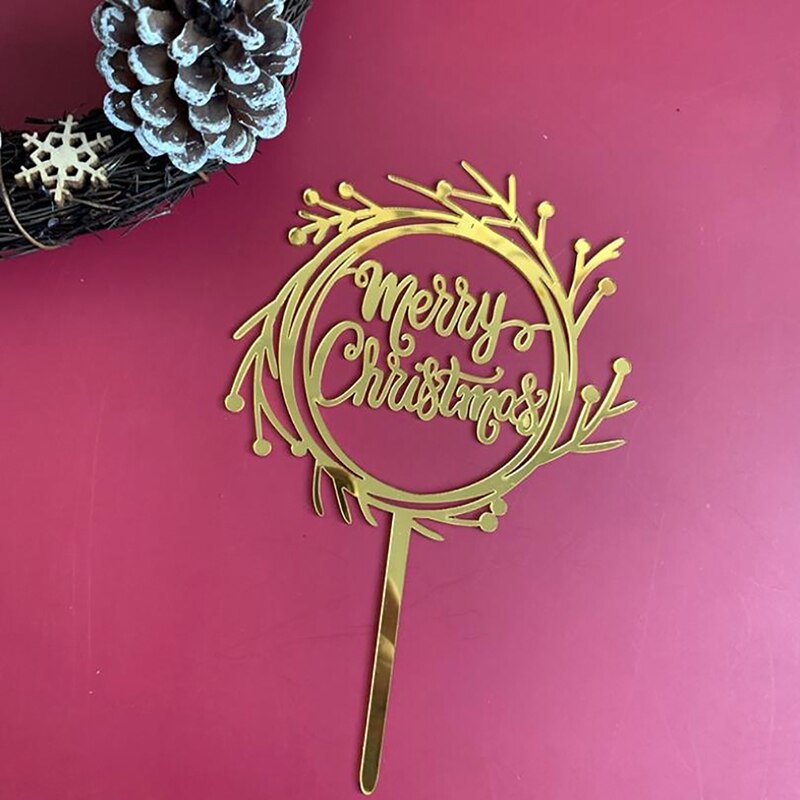 ! Merry Christmas Acrylic Cake Topper Snowman Letters Acrylic Cupcake Topper For Xmas Party Christmas Cake Decorations: 05