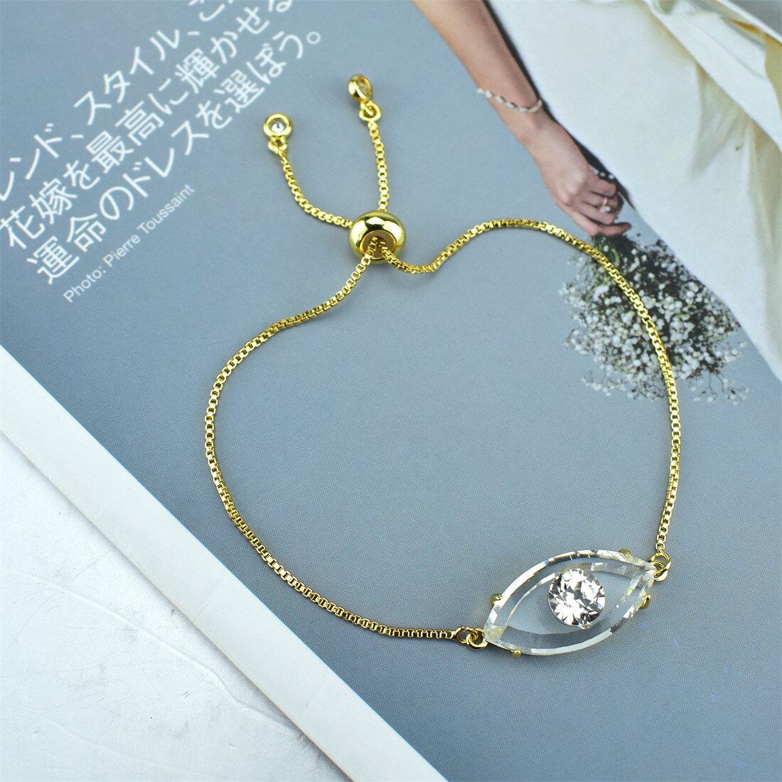 Turkije Evil Eye Armband Dames Crystal Zirkoon Eenvoudige Temperament Sieraden: 1