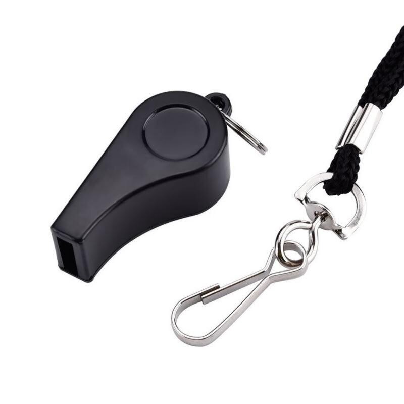 Sports Practical Football Soccer Referee Aluminum Alloy Whistle Lanyard Emergency Loud Sound Whistle