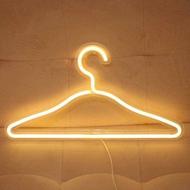 Led hanger forma luz de néon quarto casa festa decoração do casamento lâmpada de néon para o natal holliday grils presente néon luz da noite