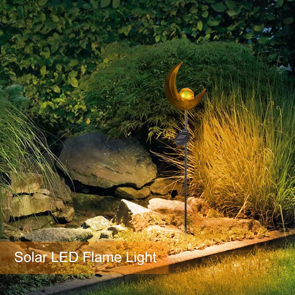 Waterdichte LED solar Lamp Tuin Solar LED Simuleren Vlam Licht Gazon Lantaarn Lamp Outdoor Zonne-verlichting voor Loopbrug Gazon Path