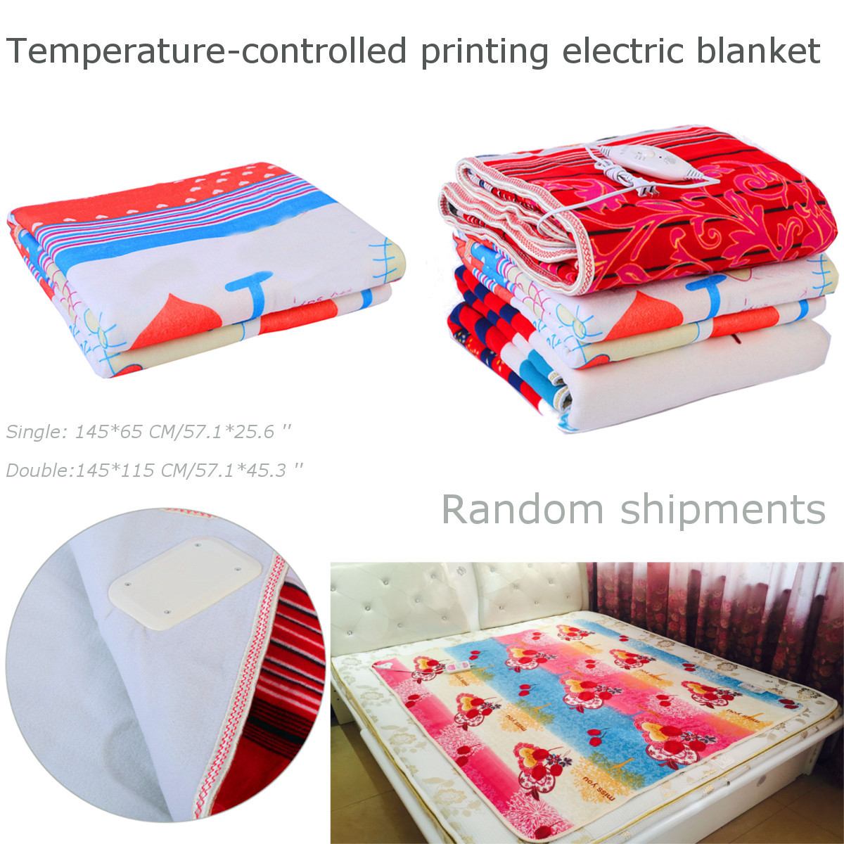 220V Electric Blanket Non-woven Fabric Printing Electric Heating Blanket Single/Double Heated Blanket Electrique Carpet Heated