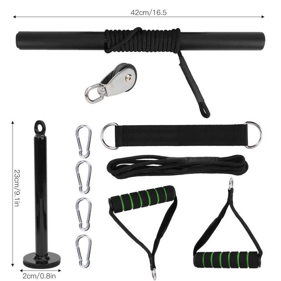 11Pcs/Set DIY Fitness Equipment Pulley Cable Machine Attachment System Home Strength Training Device Kit Gym Workout Equipment