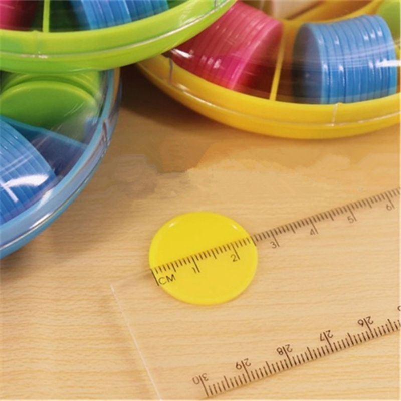 100Pcs Tellers Tellen Chips Plastic Markers 25 Mm Gemengde Kleuren Voor Bingo Chips Spelfiches Met Opbergdoos- willekeurige Kleur