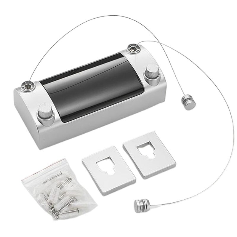 Retractable Clothes Line Dryer Indoor Outdoor Drying Rack ABS Plastic Clothesline Rack Laundry Dryer Double Layer: Silver