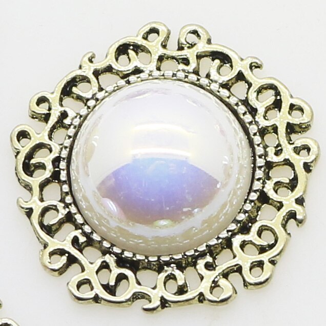 20mm (inner) Metal buttons 10pcs Shiny Pearl button For clothing Accessories wedding decorative handmade crafts buttons: Antique Brass