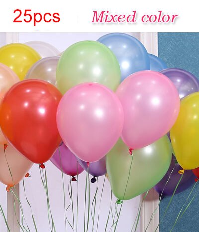 25 stks/partij Party Bruiloft Decoratie Multicolor roze witte Ballon Verdikking Peer Impulsen Gelukkige Verjaardag Feestartikelen Ballonnen: Mixed Color